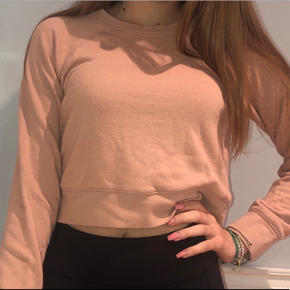 pink cropped sweater
